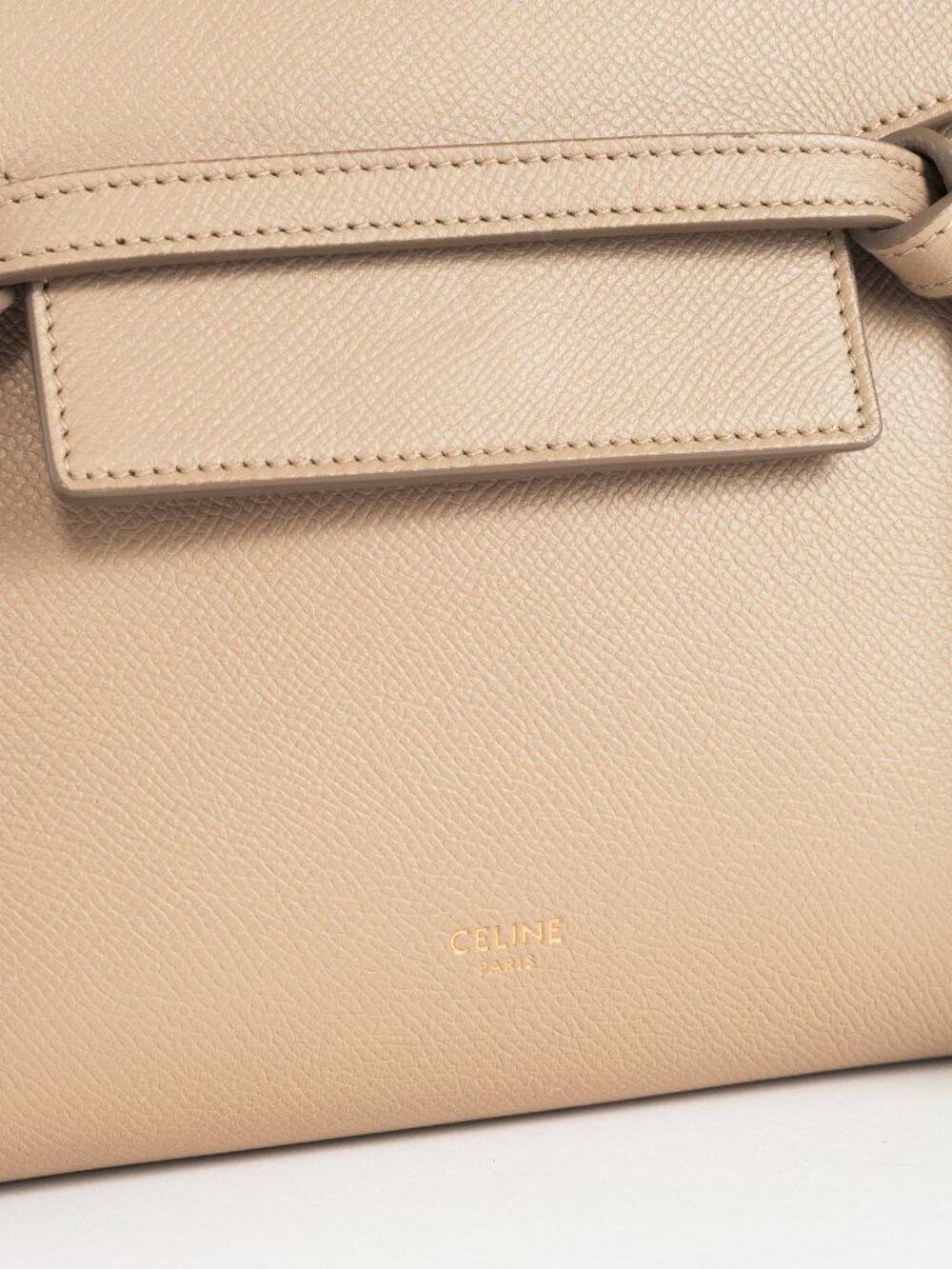 Celine Taupe Grained Calfskin Micro Belt Bag - Picture 10 of 14